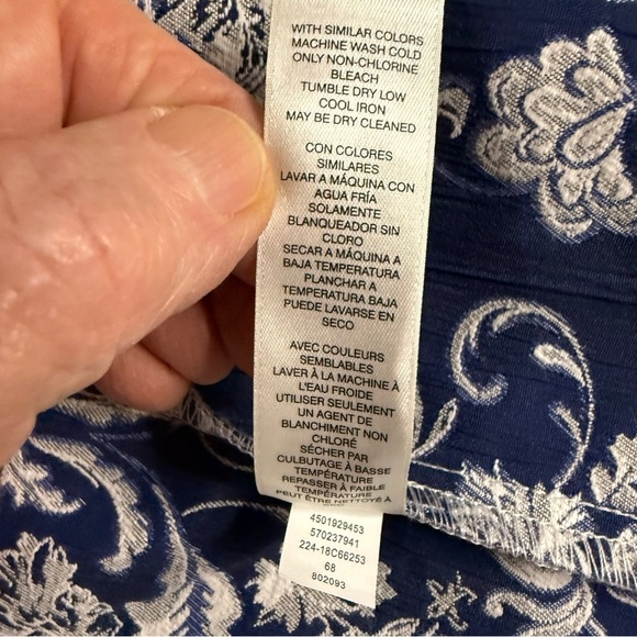 Chico’s Floral Jacket Open Front Paisley Blue White Women’s Sz Small (Chico’s 0) - Picture 13 of 13